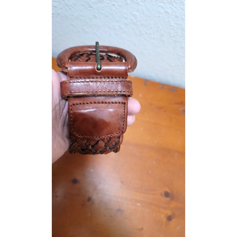 Vintage Braided Leather Belt Made In Turkey Size M‎